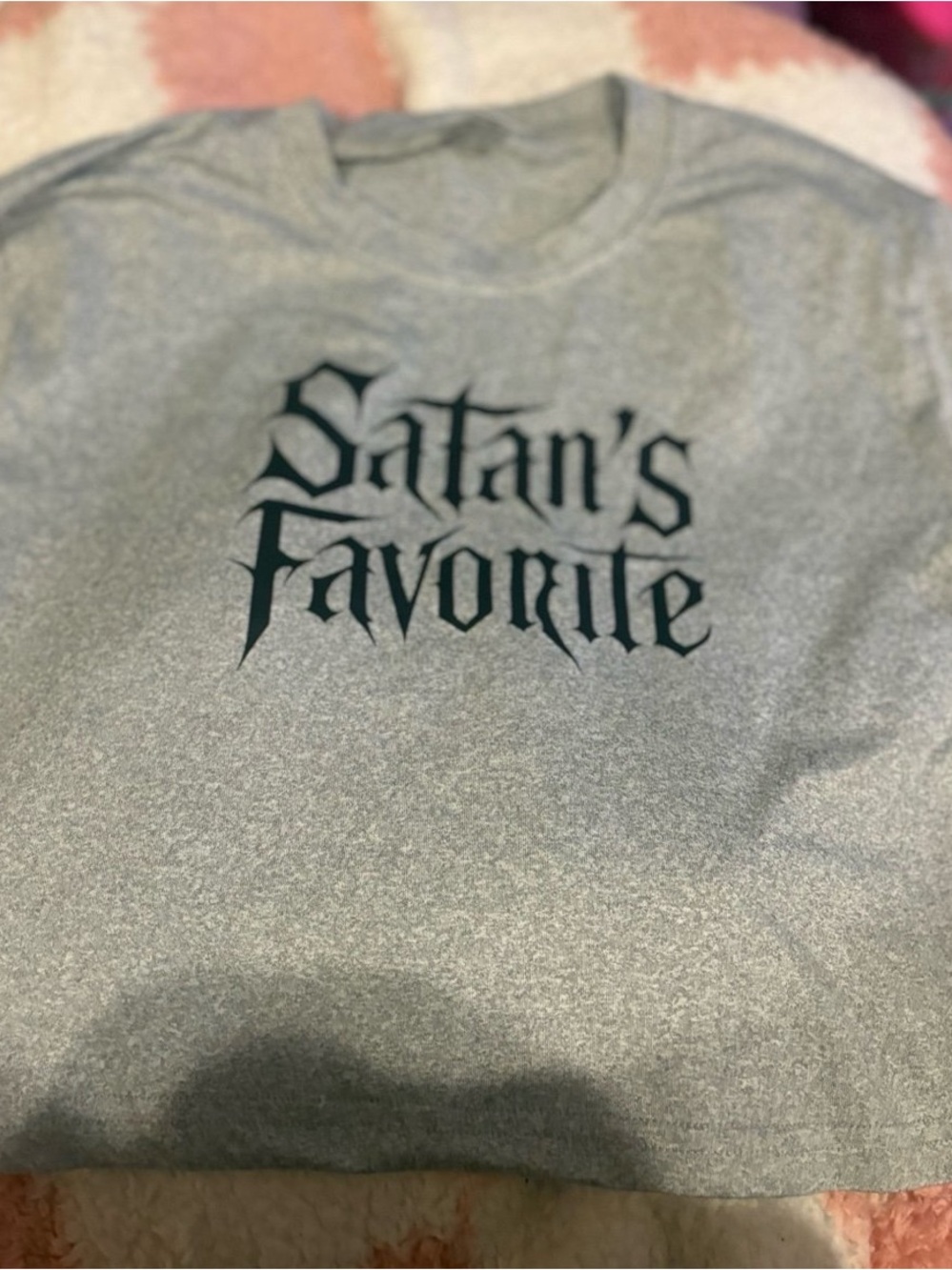 Gray Graphic Tee Crop Top- "Satan's Favorite"